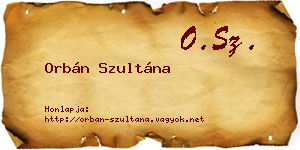 Orbán Szultána névjegykártya